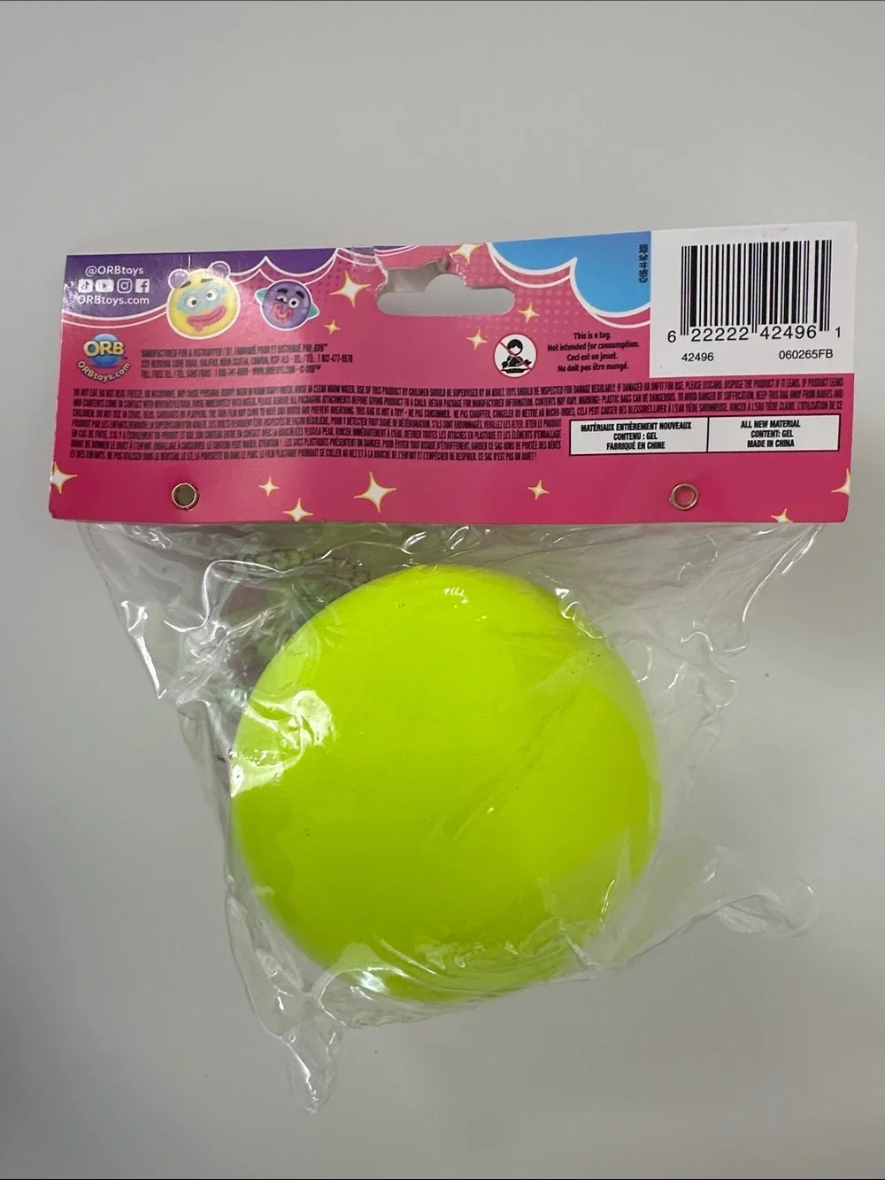 SMUSHER Orb Neon Green Star Face Squishy Toy - Funny Sensory Smush Fidget, NEW